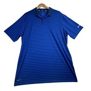 Nike Golf‎ Polo Striped Shirt size XL Blue/Black